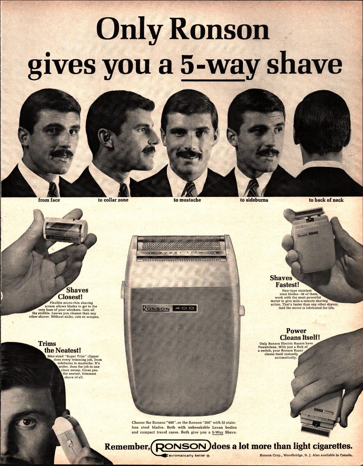 Ronson Razor 1965 Vintage ad for RONSON the 5-way shaver nostalgic e6 - Shaving & Razors