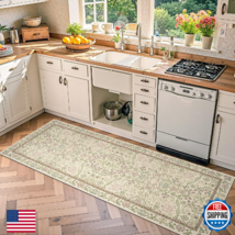 jinchan Zenith Floral Runner Rug 2x6 Washable Kitchen Runner Non-Slip Lo... - $59.44