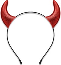 Glitter Devil Horns Headband Red Devil Horns Devil Costume for Women Men Girls H - £17.76 GBP
