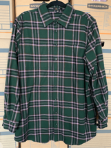 DOLLS KILL DELIAS Button Down Flannel Shirt-SMALL Pink/Green Plaid Women... - £13.18 GBP