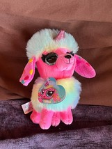 Coco Surprise Noodle Pink W Rainbow &amp; Sparkly Horn Unicorn Poodle Dog Stuffed An - £9.16 GBP