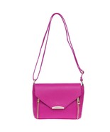 Laura di Maggio Italian Made Pink Fuchsia Pebbled Leather Small Crossbod... - $4,615.50 MXN
