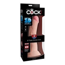 King Cock Plus 8 in. Triple Density Cock Realistic Dildo With Suction Cup Beige - £53.50 GBP