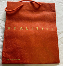 Vintage empty orange and green color paper bag Realities Liz Claiborne - $19.75