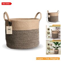 Multifunctional 14x12 Woven Jute Basket with Handles - Stylish Storage S... - $60.34