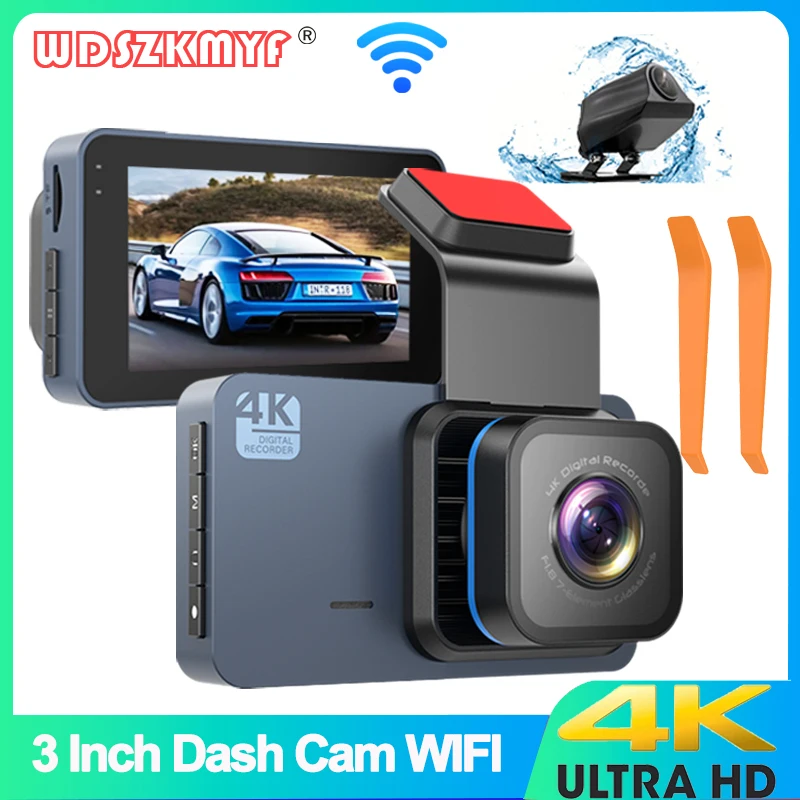4K Front and Rear View Camera for Vehicle Dash Cam for Cars WIFI Car Dvr Video - £7.01 GBP+