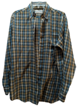 Wedgefield Permanent Press vintage plaid button front shirt M Medium lig... - £11.89 GBP