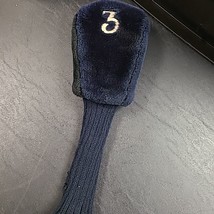 Vintage Golf Club Head Cover Fuzzy Blue Plush Barrel Knit Sock #3 Used - $7.50