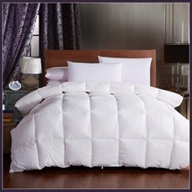 King Size White Jacquard Weave Silk Quilted White Duck Down Duvet Comforter