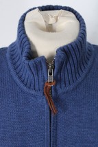 Lauren Ralph Lauren LP Blue Full Zip Cotton Knit Cardigan Sweater Standu... - $35.14