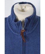 Lauren Ralph Lauren LP Blue Full Zip Cotton Knit Cardigan Sweater Standu... - $35.14