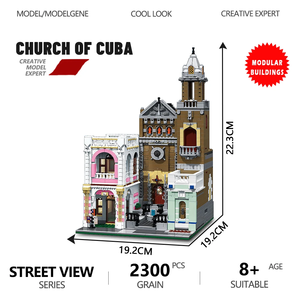 Creative Church Of Cuba House Building Blocks City Street View Mini Architecture - £67.36 GBP