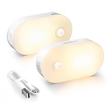 Rechargeable Battery Night Light, Stick On Mini Motion Sensor Light Indoor Warm  - £27.13 GBP