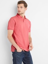 New Gap Vintage Red Short Sleeve Pique Cotton Side Slit Men Polo Shirt S - £19.65 GBP