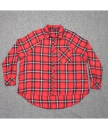 Wild Fable Women&#39;s Flannel Shirt Red Black Plaid Small Pockets Long Sleeve - £9.05 GBP