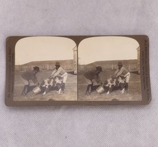 Black Americana Boys Stereoview Stereograph Card 5010 &quot;Git on Quick Rastus&quot; - £39.36 GBP