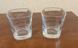Jack Daniels Whiskey Square Low Ball Glasses Embossed &quot;Every Day We Make It&quot; Set - £10.46 GBP