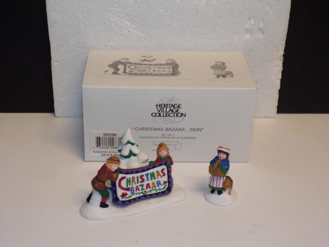 CHRISTMAS BAZAAR-SIGN* DEPARTMENT 56 * NEW ENGLAND VILLAG-MINT IN BOX - $9.41