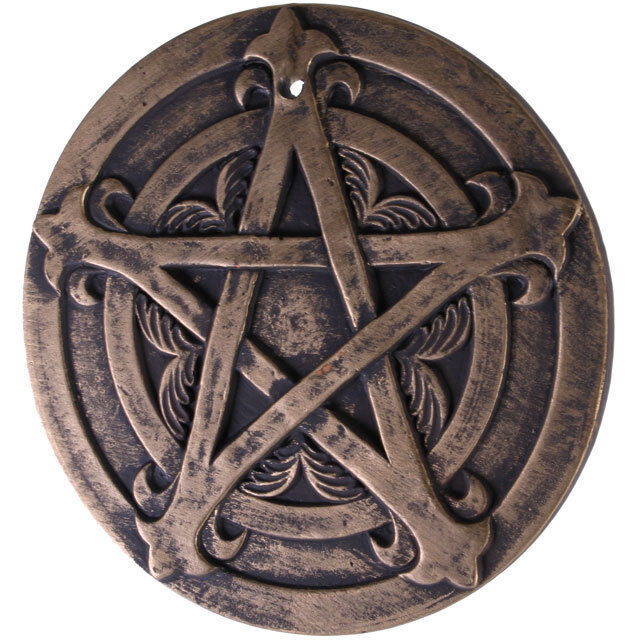 pagan  terracotta Pentagram plaque.20CM across.Lisa Parker.in/outdoor - $28.11