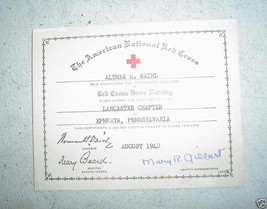 Vintage 1942 American National Red Cross Certificate - €16,33 EUR