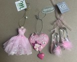 NWT Pink Ballerina Hanging Christmas Ornaments Lot of 3 - $14.73