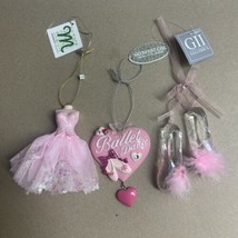 NWT Pink Ballerina Hanging Christmas Ornaments Lot of 3 - £11.57 GBP