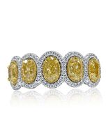 Spektakulärer 5-Stein 2,41 CT Ovaler Fancy Gelber Diamant Ehering 14k We... - €7.794,00 EUR