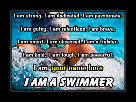 Inspirational Swimmer Personalized Poster Print Motivational Swimming Wa... - £20.02 GBP+