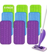 9 Pack Reusable Mop Pads for Swiffer WetJet Wet Pads Refill Microfiber M... - £36.48 GBP