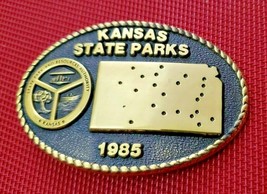 Belt Buckle: Unused 1985 SOLID BRASS Kansas State Parks #813 of 1000 Col... - $8.54