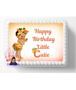 Happy Birthday Little Cutie Brown Baby Themed Edible Image Oranges Birth... - $17.47