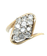 14k Yellow Gold 1 ctw Diamond Cluster Size 3.75 Ring 3.8g - $2,001.80 CAD