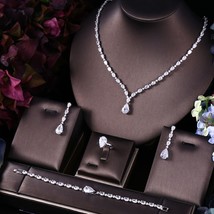 Hotsale Nigeria 4pcs Bridal Jewelry Sets New Fashion Dubai Full Jewelry Set For  - £44.69 GBP