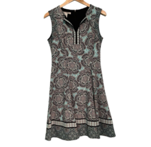 Maggy London Dress Size 10 Sleeveless Turquoise Black Fit Flare V Neck S... - $258.35 MXN