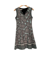 Maggy London Dress Size 10 Sleeveless Turquoise Black Fit Flare V Neck S... - $259.58 MXN