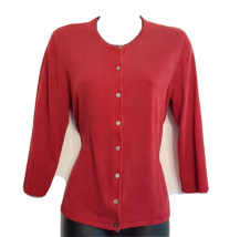 The LIMITED Stretch RED SWEATER Button Front Silk Knit Cardigan size Large - £15.20 GBP