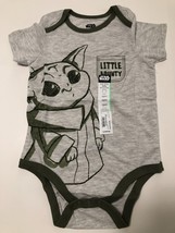 Star Wars Baby Boy&#39;s Yoda Little Bounty Gray Short Sleeve Bodysuit Size:... - $12.00