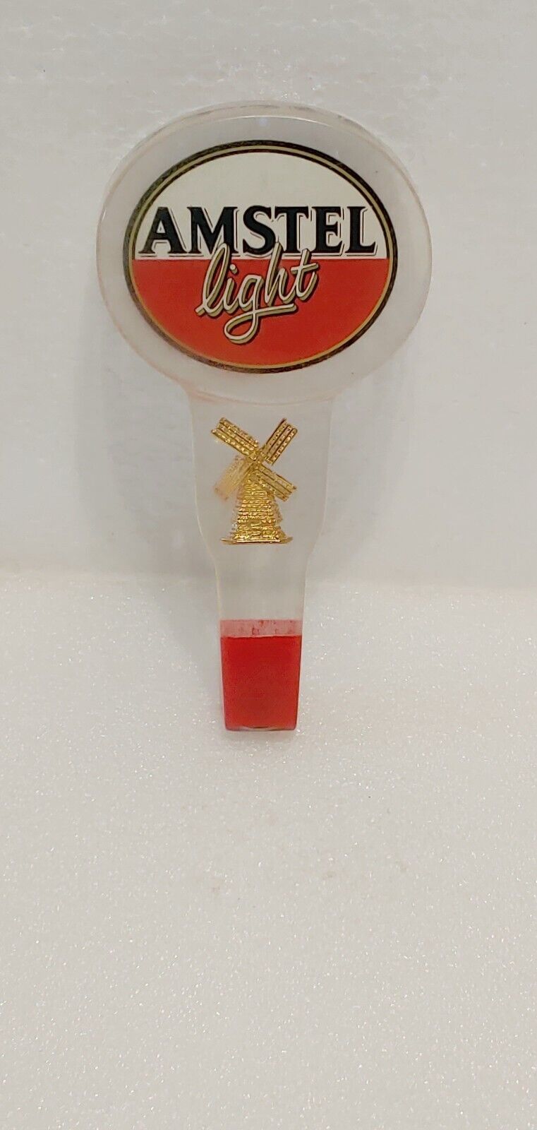 Amstel Light Old Lucite Gold Windmill 7&quot; Draft Beer Tap Handle - $20.00