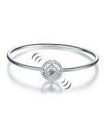 Halo Dancing Stone Bangle Solid 925 Sterling Silver for Women Wedding Br... - £74.50 GBP
