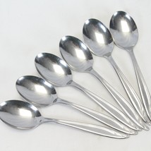 Wm Rogers Bermuda Oval Soup Spoons Stainless 6 3/4&quot; Lot of 6 - $21.55