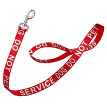 Reflective &quot;Service Dog Do Not Pet&quot; Leash W 1&quot; X L 72&quot; - Red - £22.86 GBP