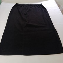 August Max Woman A-Line Midi Skirt Womens Plus 18W Black Side Zip & Slit Pull-On image 2