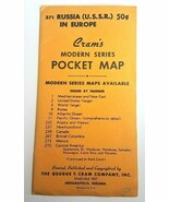 Vintage 1950&#39;s Cram&#39;s Modern Series Pocket Map Russia USSR in Europe No 371 - $20.20 CAD
