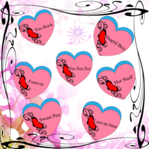 Heart Font Words A2-Digital ClipArt-Valentine&#39;s Day-Gift Tag-Cup-Notebook-Holida - $1.75