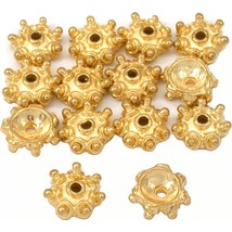Bali Bead Caps Gold Plated 10.5mm 15 Grams 14Pcs Approx. - $6.76
