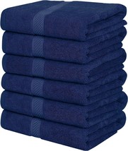 6 Pack Utopia Towels Cotton Bath Towels 24x48 Pool Gym Navy Towels - £52.62 GBP