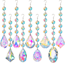 Hanging Crystals for Windows, 9 Pack Suncatcher Prism with Chain Colorful Sun Ca - £21.95 GBP