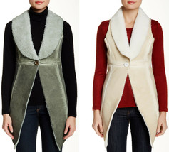 NEW NWT Nordstrom Luma Novelty Faux Fur Vest Jacket Made in Italy $199 r... - £31.86 GBP