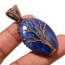 Sodalite Gemstone Handmade Fashion Copper Wire Wrap Pendant Jewelry 2.10&quot; SA 796 - £5.21 GBP