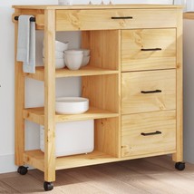  Kitchen Trolley MONZA 33.1"x15.7"x35.4" Solid Wood Pine - $4,715.12 MXN